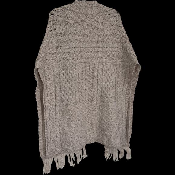 Aran Craft 100% Merino Wool Shawl Fringe Trim Parsnip Missy One Size - Picture 8 of 12